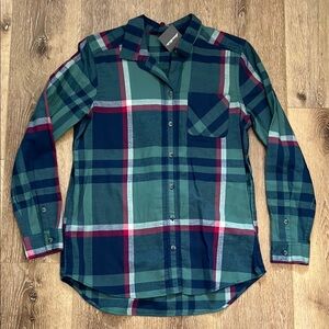 NWT - Eddie Bauer Boyfriend Flannel Shirt